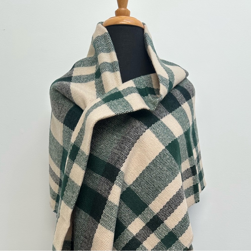Green Plaid Blanket Scarf